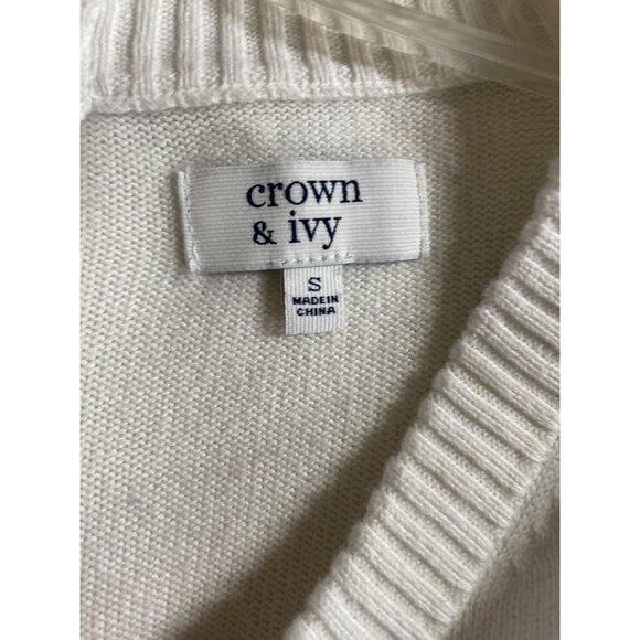 Crown & Ivy Multicolor Striped Knit Sweater w/Back Zipper Closure Womens Size S - Picture 7 of 8